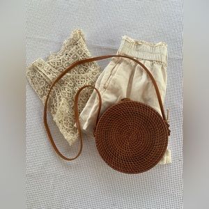 NWT Rattan Round Purse